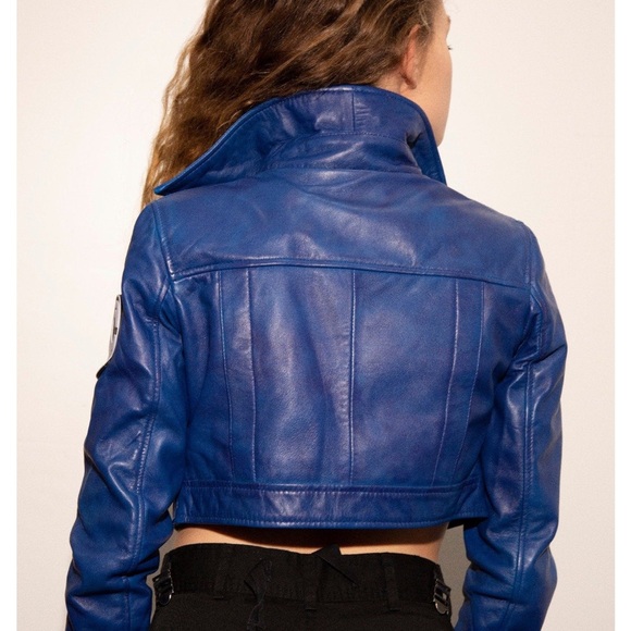 Womens Future Trunks Capsule Corp DB Purple Blue Leather Jacket - LUCA Designs - Picture 3 of 16
